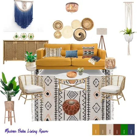 Modern Boho Living Room Interior Design Mood Board by Rachana Kapoor on Style Sourcebook