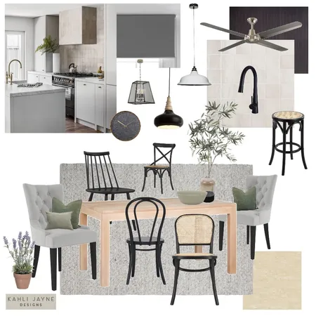 Contemporary Farmhouse Dining and Kitchen Interior Design Mood Board by Kahli Jayne Designs on Style Sourcebook