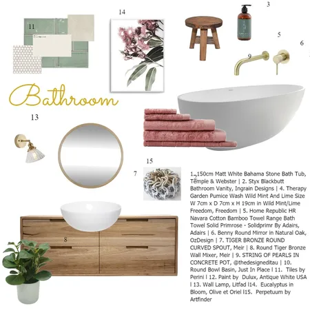 Bathroom Interior Design Mood Board by Catherine Byrne on Style Sourcebook