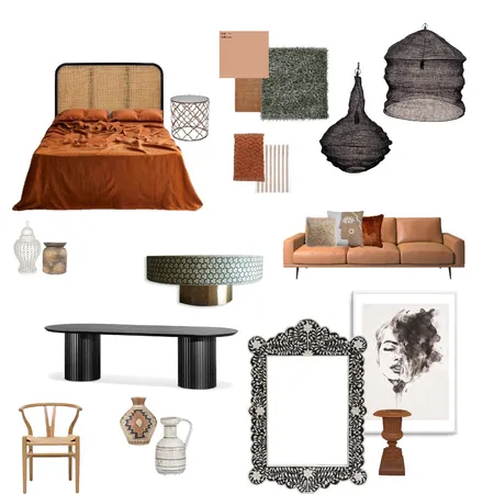 Boho Studio Apartment Interior Design Mood Board by Kin of Eden on Style Sourcebook