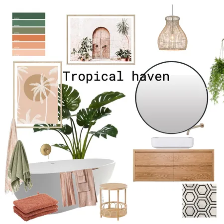 Tropical Bathroom 2 Interior Design Mood Board by brookegould on Style Sourcebook
