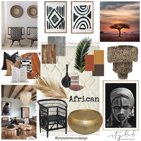 Module 3 Mood Board - African 2 Interior Design Mood Board by Styled Interior Design on Style Sourcebook