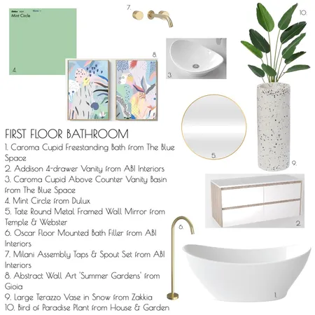 First Floor Bathroom Interior Design Mood Board by Anna Dalton on Style Sourcebook
