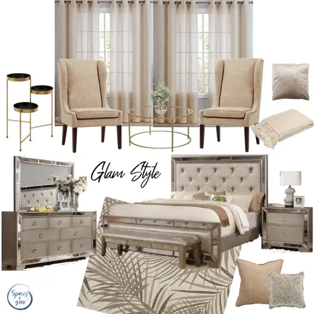 Glam style Master Bedroom Interior Design Mood Board by Spaces&You on Style Sourcebook