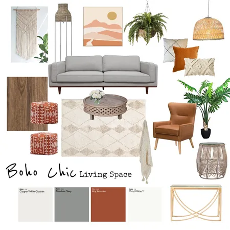 Boho Chic Living Room Interior Design Mood Board by SydneyFranke on Style Sourcebook