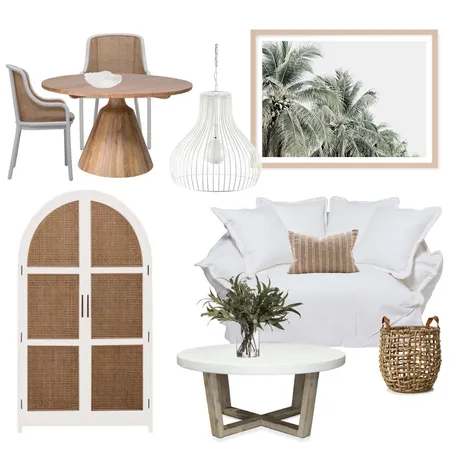 Linen & Rattan Living Interior Design Mood Board by Vienna Rose Interiors