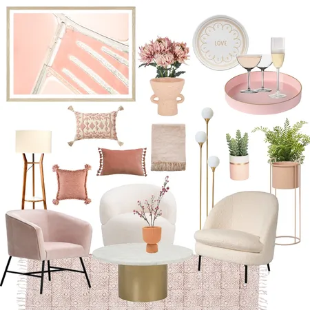 Peach and Pink Interior Design Mood Board by Studio Cloche