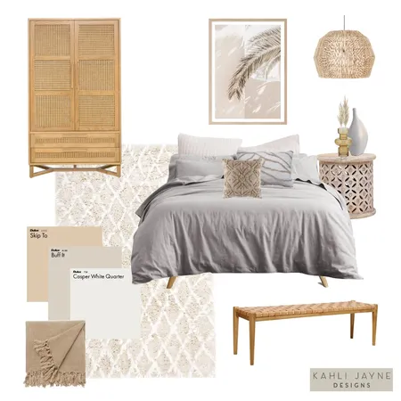 Coastal Boho Bedroom Interior Design Mood Board by Kahli Jayne Designs on Style Sourcebook