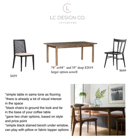 Tonies dinning room Interior Design Mood Board by LC Design Co. on Style Sourcebook