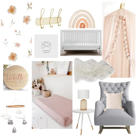 Boho Girls Nursery Interior Design Mood Board by The Room Update on Style Sourcebook