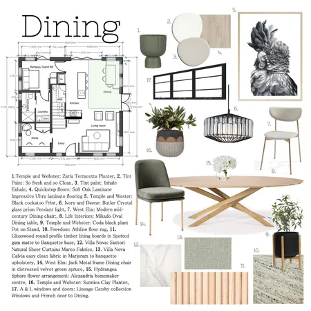 Dining room Interior Design Mood Board by Botanic Interiors on Style Sourcebook