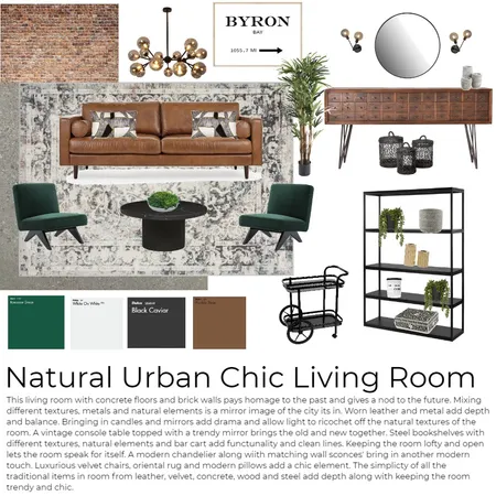Natural Urban Chic Living Room Interior Design Mood Board by JessJames1 on Style Sourcebook