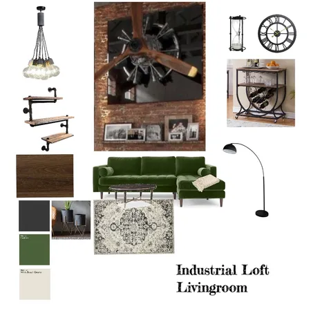 Industrial Loft Livingroom Interior Design Mood Board by cella on Style Sourcebook