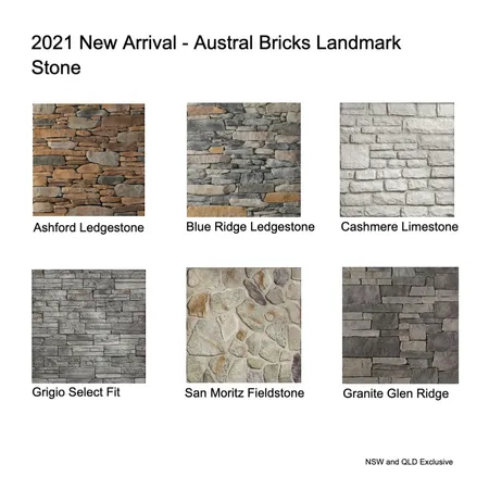 2021 New Arrival - Austral Bricks Landmark Stone Interior Design Mood Board by Brickworks on Style Sourcebook