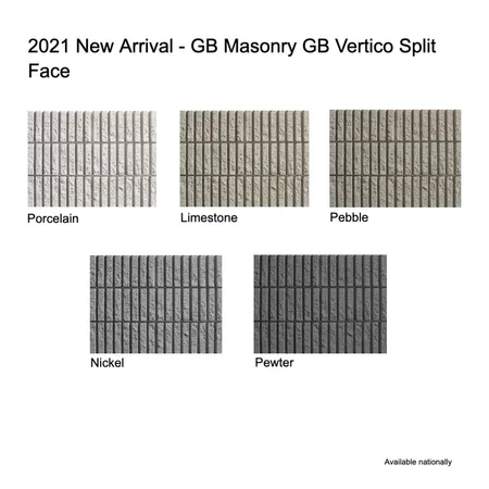 2021 New Arrival - GB Masonry GB Vertico Split Face Interior Design Mood Board by Brickworks on Style Sourcebook