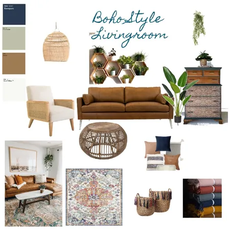 Boho Style Livingroom Interior Design Mood Board by Lisa Marie on Style Sourcebook