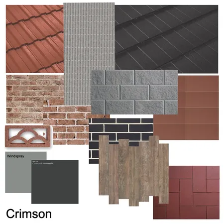 Crimson Colour Palette Interior Design Mood Board by Brickworks on Style Sourcebook