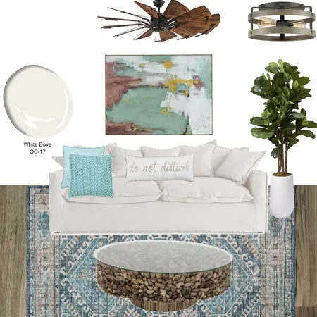 Lakehouse Living Room w/walnut ceiling fan and Alston table Interior Design Mood Board by memphisbelletn on Style Sourcebook