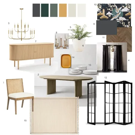 Module 9 Sample Board Dining Interior Design Mood Board by alexnihmey on Style Sourcebook