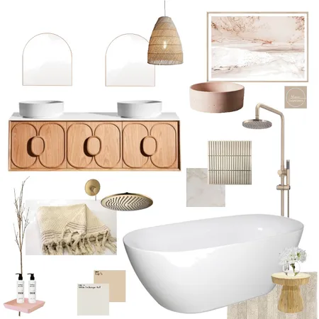 Warm Modern Bathroom Interior Design Mood Board by Masie Interiors on Style Sourcebook