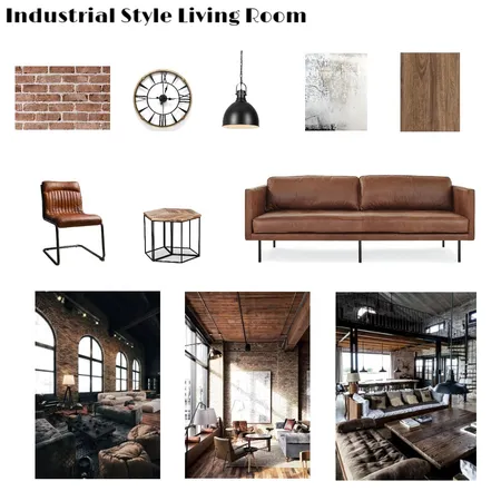 Industrial Style Living Room Interior Design Mood Board by JustinaDesigns on Style Sourcebook