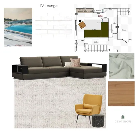 TV Lounge- with Duke Rug and Right Chaise and Castlery Chair Interior Design Mood Board by CSInteriors on Style Sourcebook