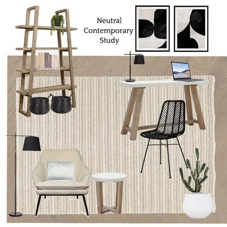 Neutral Contemporary Study Interior Design Mood Board by Melp on Style Sourcebook