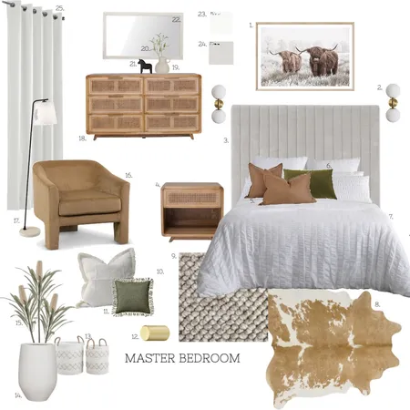 Australiana Master Bedroom Interior Design Mood Board by demimariedesigns on Style Sourcebook