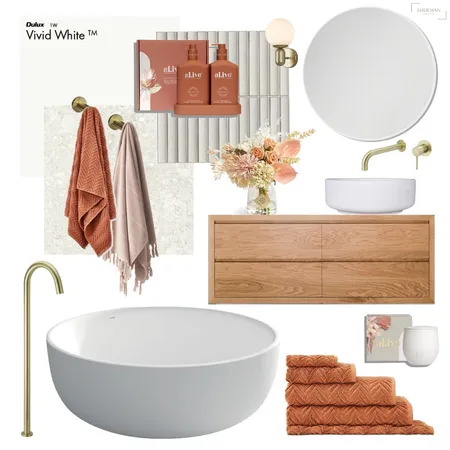 Modern Terracotta Bathroom Interior Design Mood Board by Sherman_Collective on Style Sourcebook