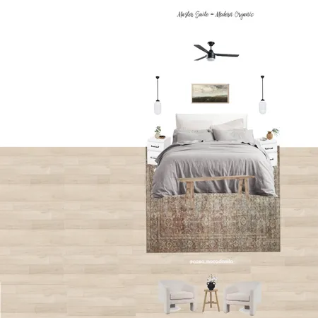 Master Suite - Modern Organic (Dark Rug - Kullen Bedside - Boucle Chair) Interior Design Mood Board by Casa Macadamia on Style Sourcebook