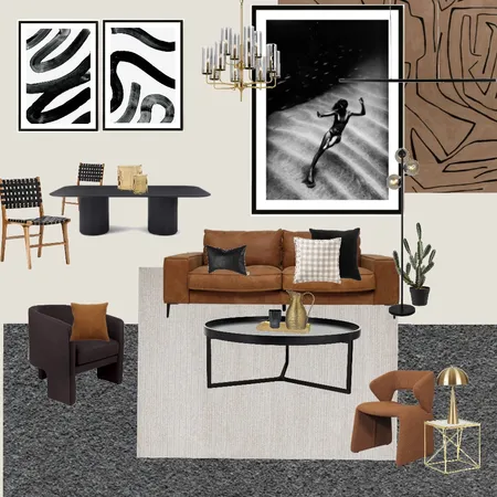 Co-working space - black and gold Interior Design Mood Board by Staged by Flynn on Style Sourcebook