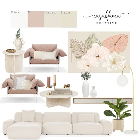 Coastal Luxe Living Space Interior Design Mood Board by Casablanca Creative on Style Sourcebook