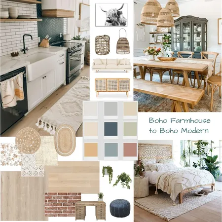 Boho Farmhouse to Boho Modern Interior Design Mood Board by Richard Howard