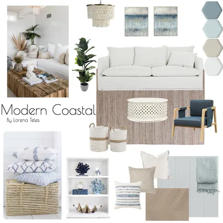 Modern Coastal Mood Board Interior Design Mood Board by lorenateless