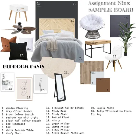 Bedroom: Accented Achromatic Interior Design Mood Board by Tatiana on Style Sourcebook