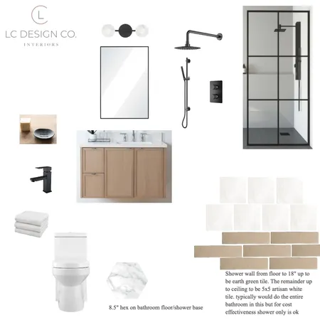 Quesnel Bathroom Interior Design Mood Board by LC Design Co. on Style Sourcebook