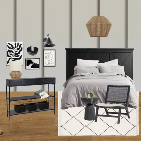 bedroom - black Interior Design Mood Board by CC Interiors