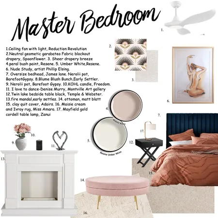 Master Bedroom #1 Interior Design Mood Board by Bold and Personal Designs on Style Sourcebook