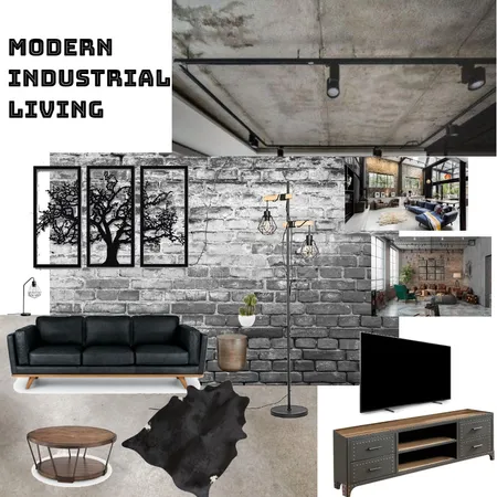 Modern Industrial Living Interior Design Mood Board by BSmith on Style Sourcebook