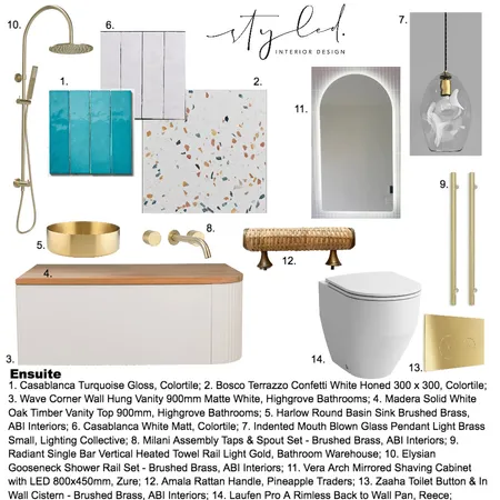 Product Board Leon Ensuite Interior Design Mood Board by Styled Interior Design on Style Sourcebook
