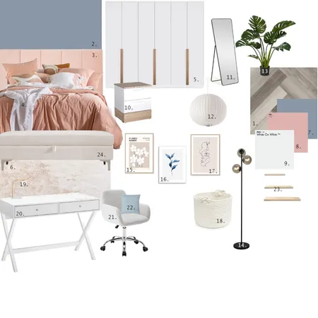 Modern Retro Bedroom Interior Design Mood Board by Tatiana on Style Sourcebook