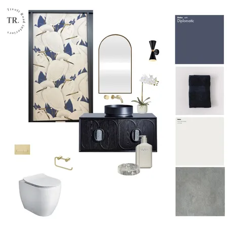 Sandra Powder Room Interior Design Mood Board by Tivoli Road Interiors on Style Sourcebook