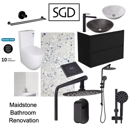 Maidstone Bathroom Renovation Interior Design Mood Board by Sophia Garro Design on Style Sourcebook
