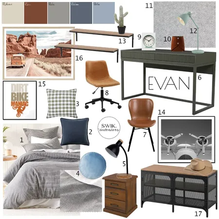 EVAN Bedroom FINAL Interior Design Mood Board by Libby Edwards on Style Sourcebook