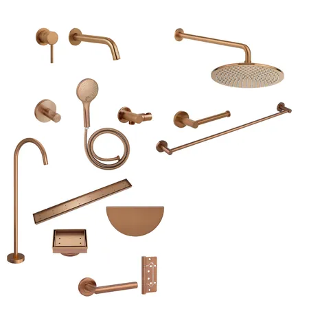 Bathroom- ABI Brushed Copper Interior Design Mood Board by Lisa Mearns Design on Style Sourcebook