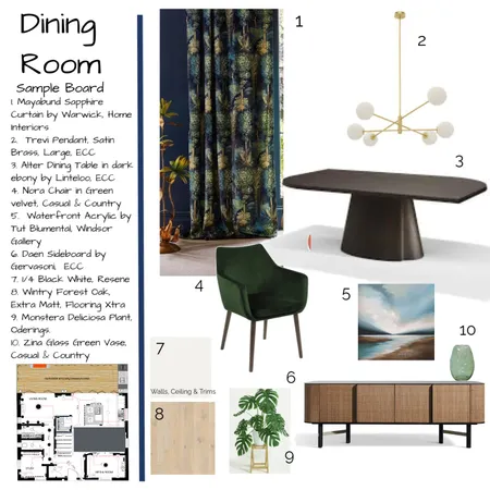 Sample Board Dining Room Interior Design Mood Board by KarenMcMillan on Style Sourcebook