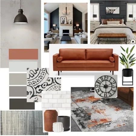 black white and clay pot Interior Design Mood Board by JaimeG