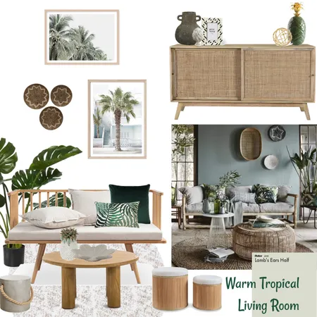 Warm Tropical Living Room Interior Design Mood Board by nicoletazdravkova@gmail.com on Style Sourcebook