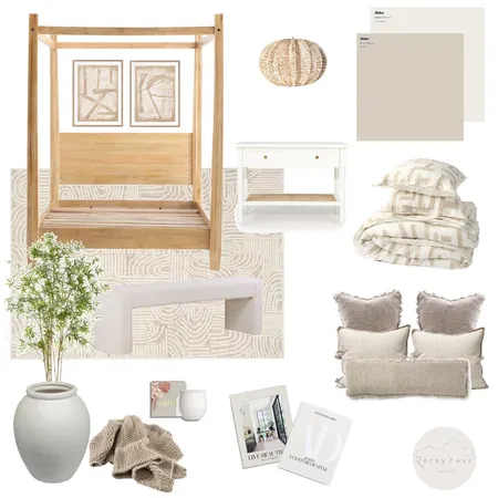 Calm Japandi Bedroom Interior Design Mood Board by Rocky Cove Interiors on Style Sourcebook