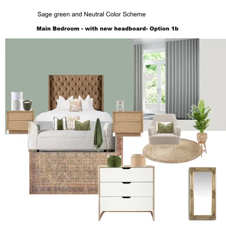Master Bedroom option 1 with Grey Curtains Interior Design Mood Board by Asma Murekatete on Style Sourcebook